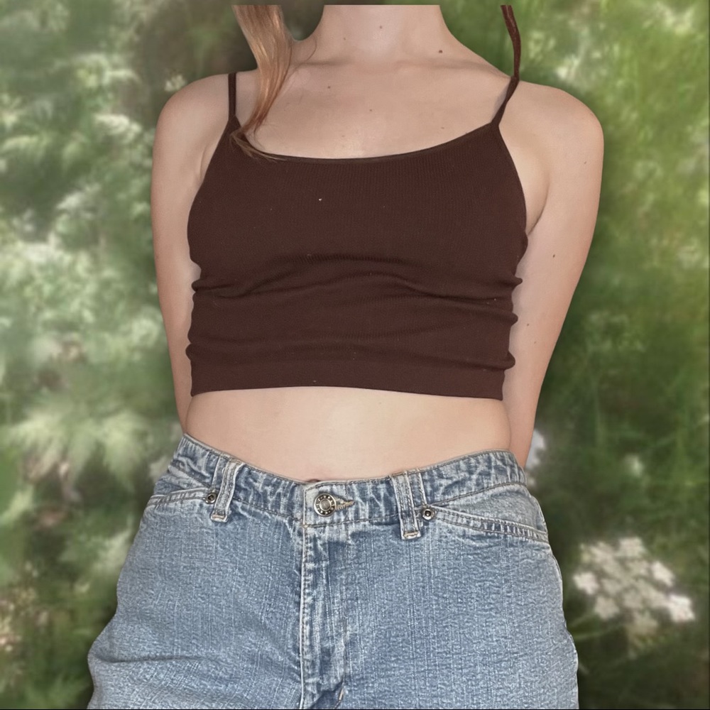 ☆ brown cropped tank top